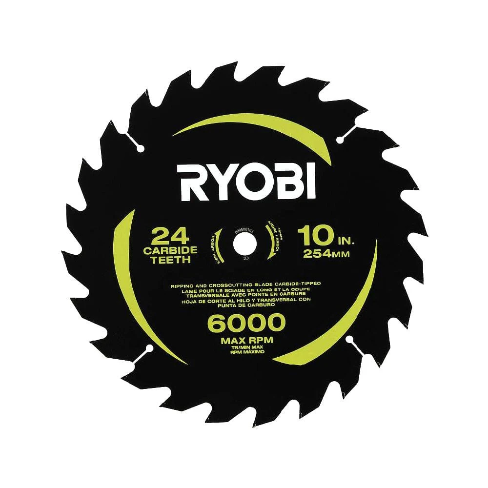 Ryobi 10 In. 24 Carbide Teeth Thin Kerf Miter Saw Blade 1 Ryobi 10 In. 24 Carbide Teeth Thin Kerf Miter Saw Blade