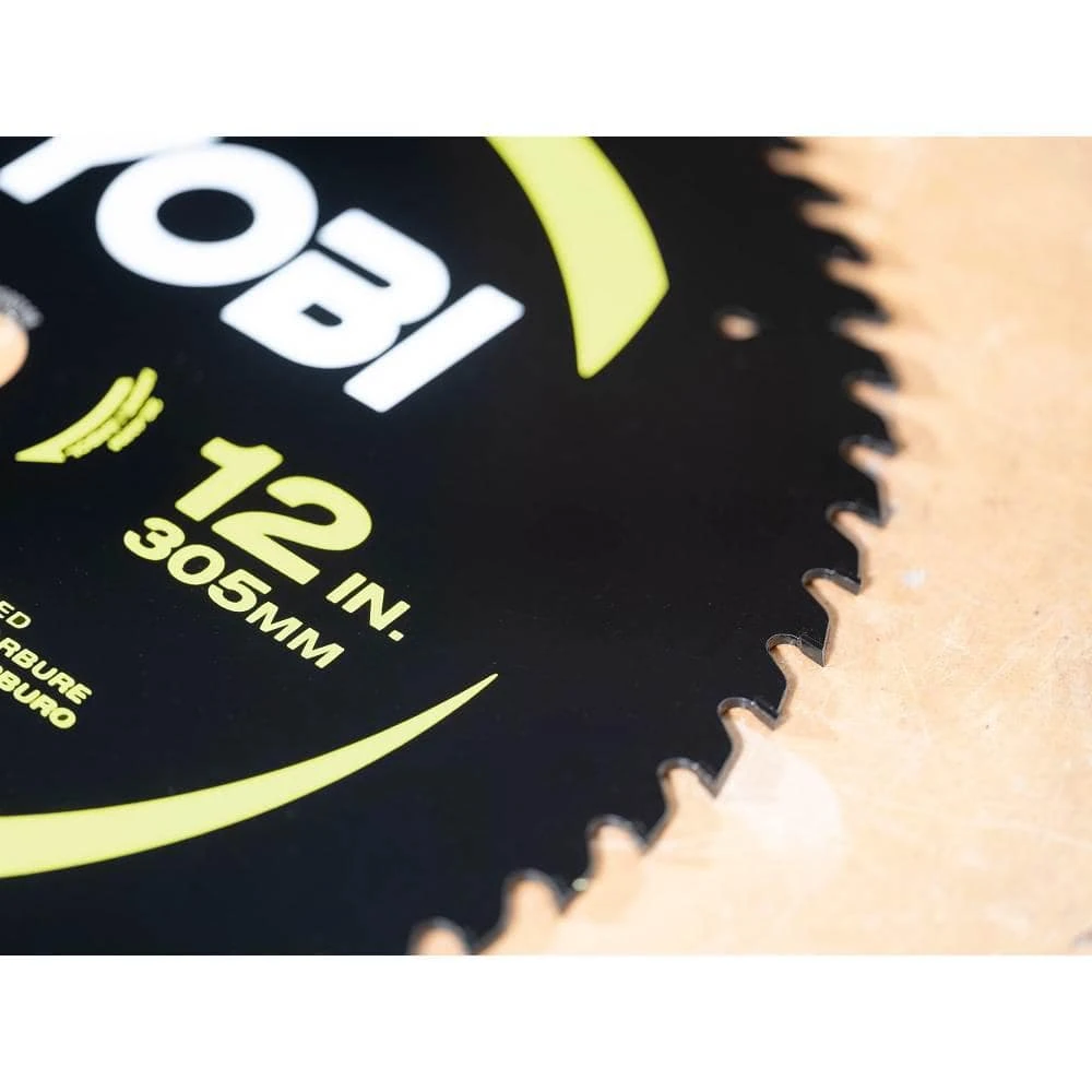 Ryobi 12 In. 60 Carbide Teeth Thin Kerf Miter Saw Blade 4 Ryobi 12 In. 60 Carbide Teeth Thin Kerf Miter Saw Blade - Image 4