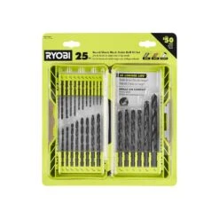 Ryobi Black Oxide Round Shank Twist Drill Bit Set (25-Piece)