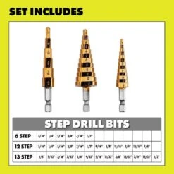 Ryobi Step Drill Bit Set (3-Pieces) -RYOBI TOOLS SALE ryobi twist drill bits a97301 a0 1000