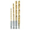 Ryobi SpeedLoad+ Titanium 4-Piece Hex Shank Twist Drill Bit Set