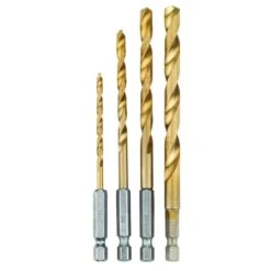 Ryobi SpeedLoad+ Titanium 4-Piece Hex Shank Twist Drill Bit Set