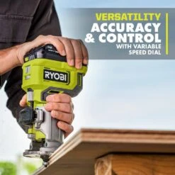 Ryobi ONE+ 18V Cordless Compact Fixed Base Router (Tool Only) With Shank Carbide Router Bit Set (15-Piece) -RYOBI TOOLS SALE ryobi wood routers pcl424b a25r151 1d 1000