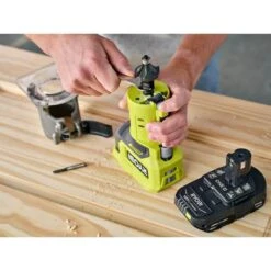 Ryobi ONE+ 18V Lithium-Ion 4.0 Ah Compact Battery (2-Pack) And Charger Kit With Compact Fixed Base Router -RYOBI TOOLS SALE ryobi wood routers psk006 pcl424b 1f 1000