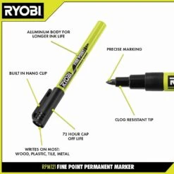 Ryobi Black Fine Point Permanent Workshop Marker (12-Pack) -RYOBI TOOLS SALE ryobi writing utensils rpm121 12 40 1000